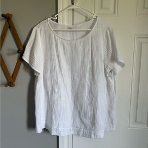 J. Jill Textured White Blouse